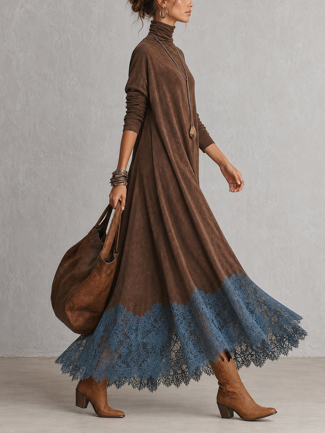 Pamina - Vestido corte A con panel de encaje