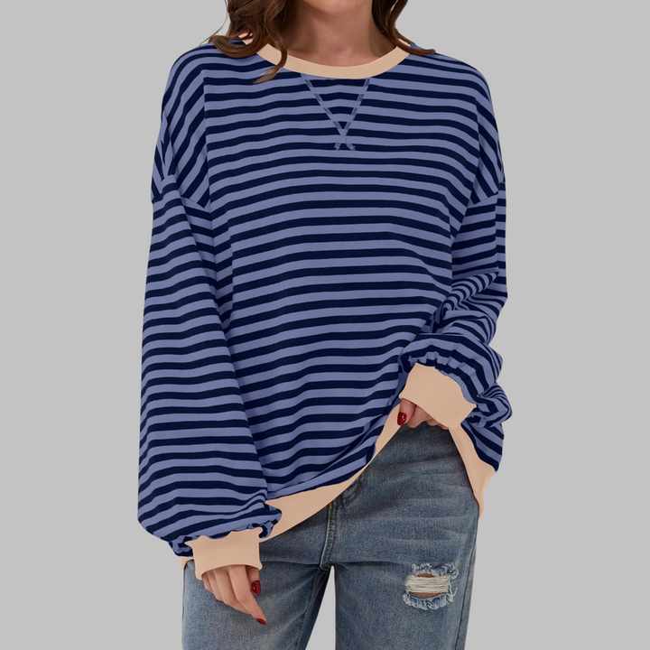 Viveca - Sudadera a rayas de manga larga, suave al tacto