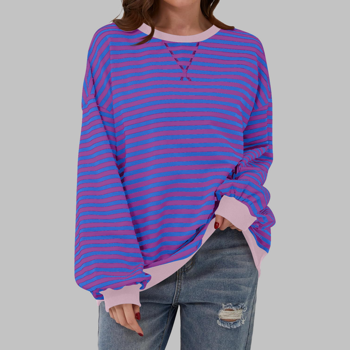 Viveca - Sudadera a rayas de manga larga, suave al tacto