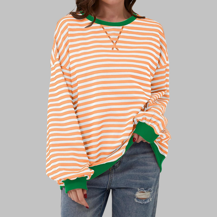 Viveca - Sudadera a rayas de manga larga, suave al tacto