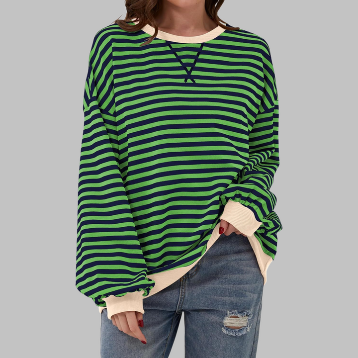 Viveca - Sudadera a rayas de manga larga, suave al tacto