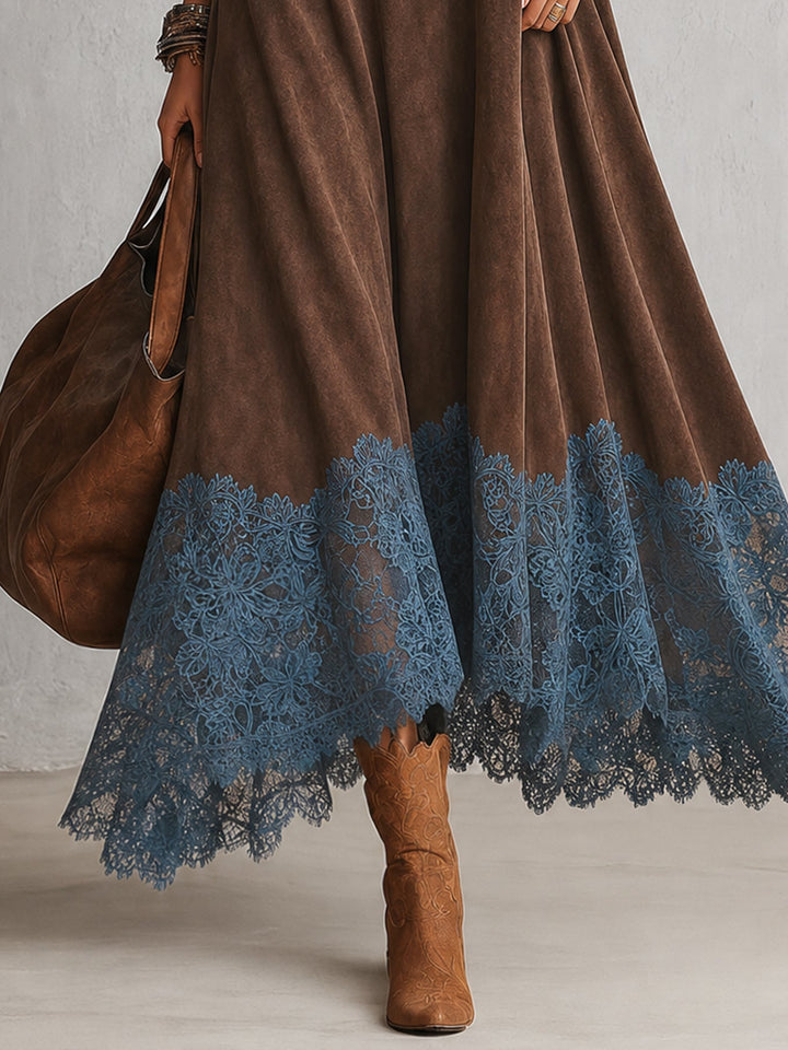 Pamina - Vestido corte A con panel de encaje