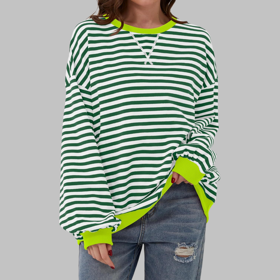 Viveca - Sudadera a rayas de manga larga, suave al tacto