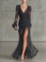 Anja - Vestido maxi con fruncidos