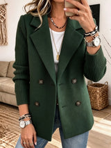 Adalene - Blazer cruzado con mangas de punto