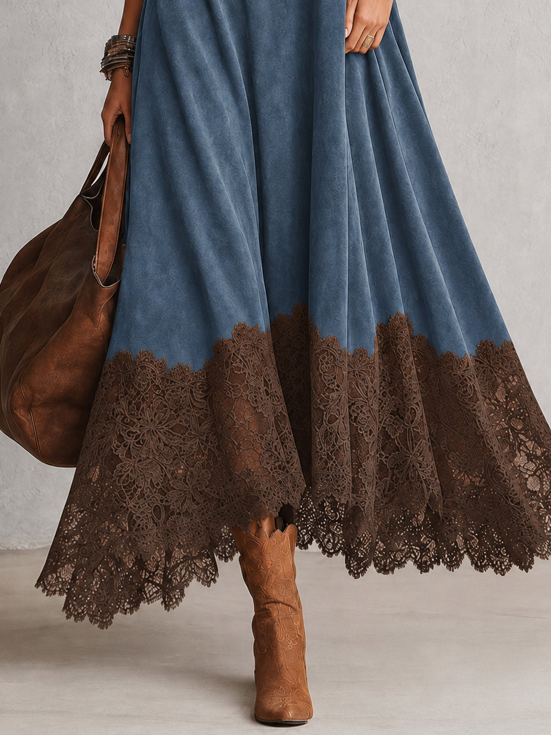 Pamina - Vestido corte A con panel de encaje
