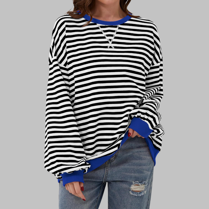 Viveca - Sudadera a rayas de manga larga, suave al tacto
