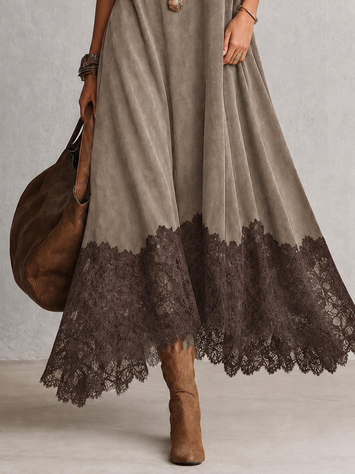 Pamina - Vestido corte A con panel de encaje