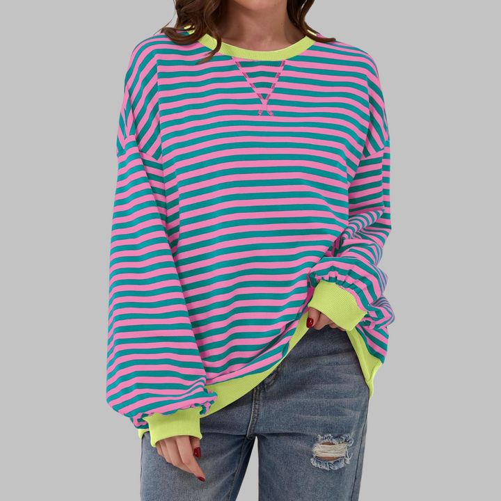 Viveca - Sudadera a rayas de manga larga, suave al tacto