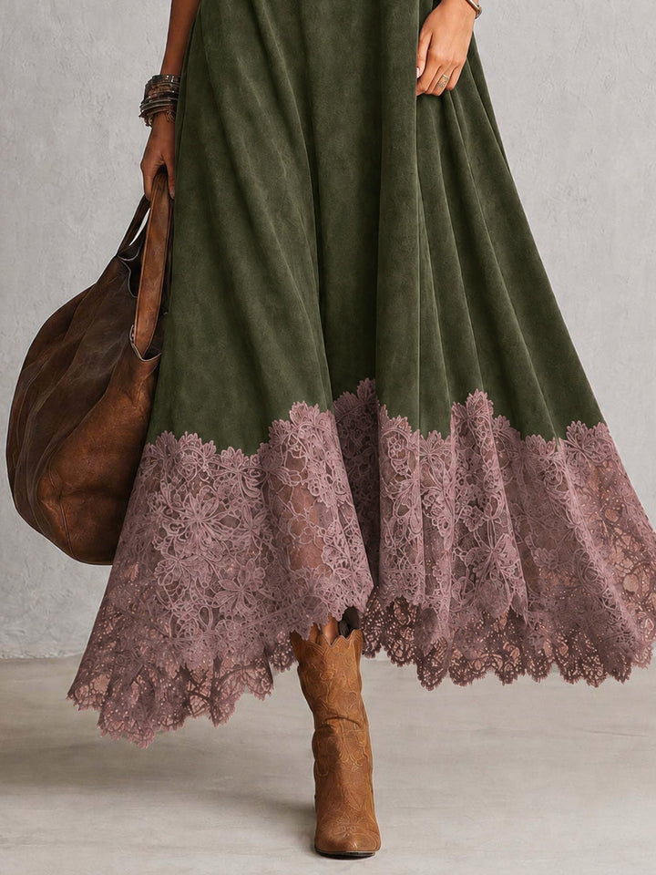 Pamina - Vestido corte A con panel de encaje