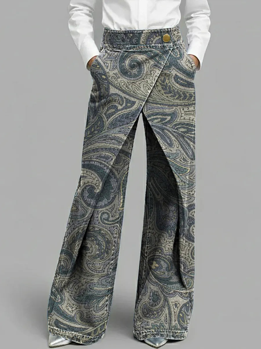 Dottie - Jeans de pierna ancha con estampado floral multicolor