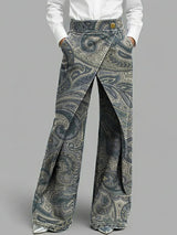 Dottie - Jeans de pierna ancha con estampado floral multicolor