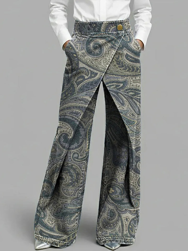 Dottie - Jeans de pierna ancha con estampado floral multicolor