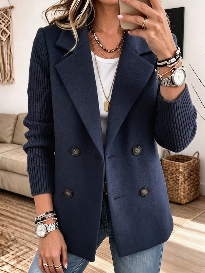 Lottie - Blazer de mezcla de materiales suave al tacto