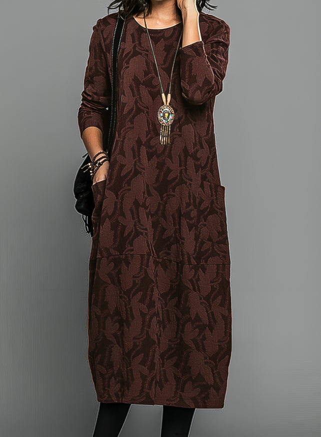 Janna - Vestido midi con estampado de hojas
