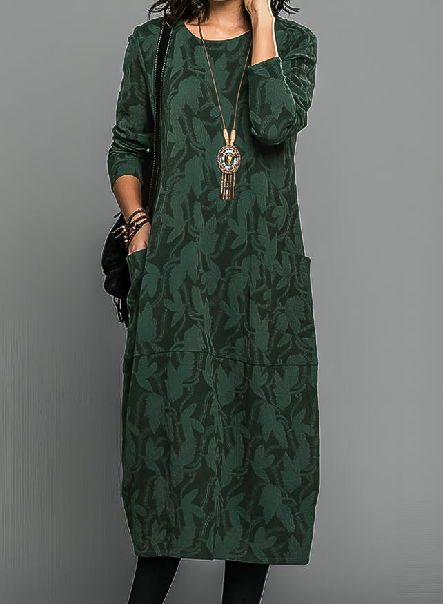 Janna - Vestido midi con estampado de hojas