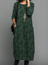 Janna - Vestido midi con estampado de hojas