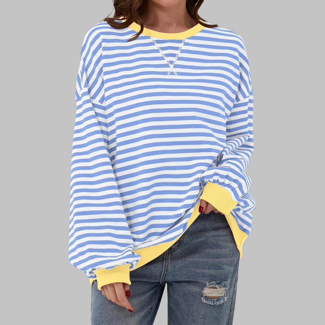 Viveca - Sudadera a rayas de manga larga, suave al tacto
