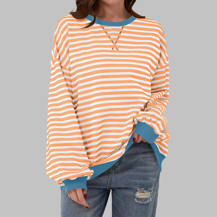 Viveca - Sudadera a rayas de manga larga, suave al tacto