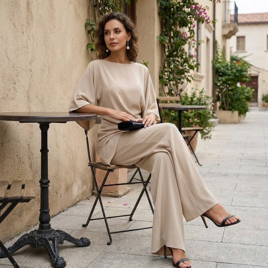 Laurisse - Conjunto de dos piezas elegante con mangas tipo capa