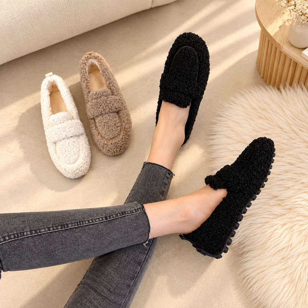 Avina - Pantuflas de felpa con suela antiderrapante