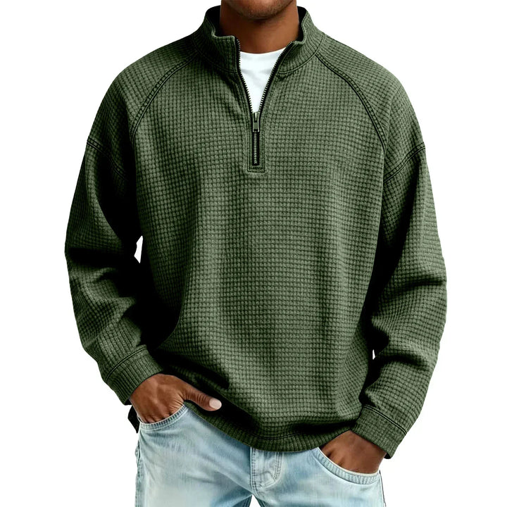 Jude - Sudadera de tejido tipo waffle texturizada