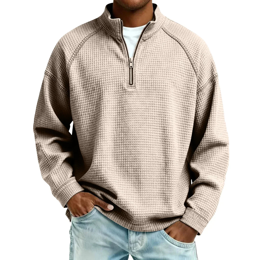 Jude - Sudadera de tejido tipo waffle texturizada