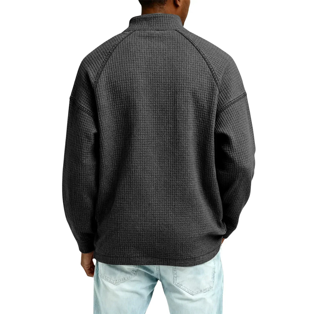 Jude - Sudadera de tejido tipo waffle texturizada