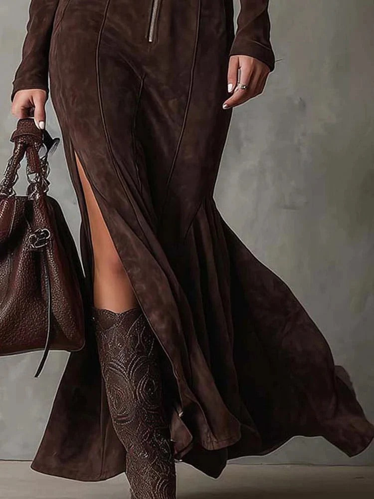 Lilah - Vestido maxi de tacto suave con cinturón