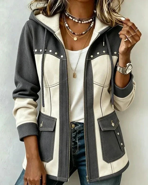 Keeley - Chamarra con capucha y panel a contraste