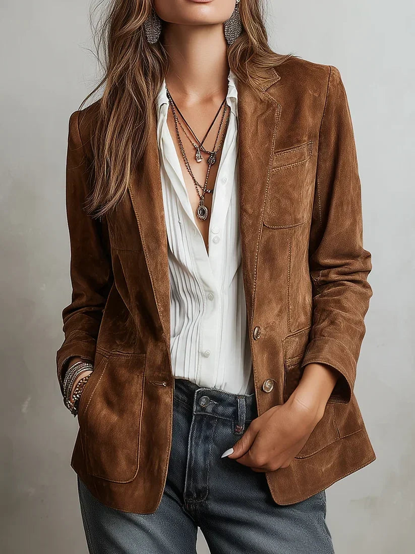 Josie - Blazer con costuras en contraste