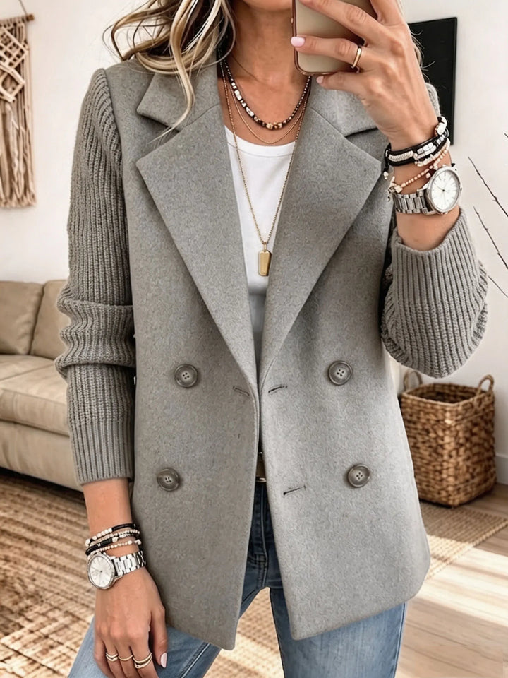Lottie - Blazer de mezcla de materiales suave al tacto