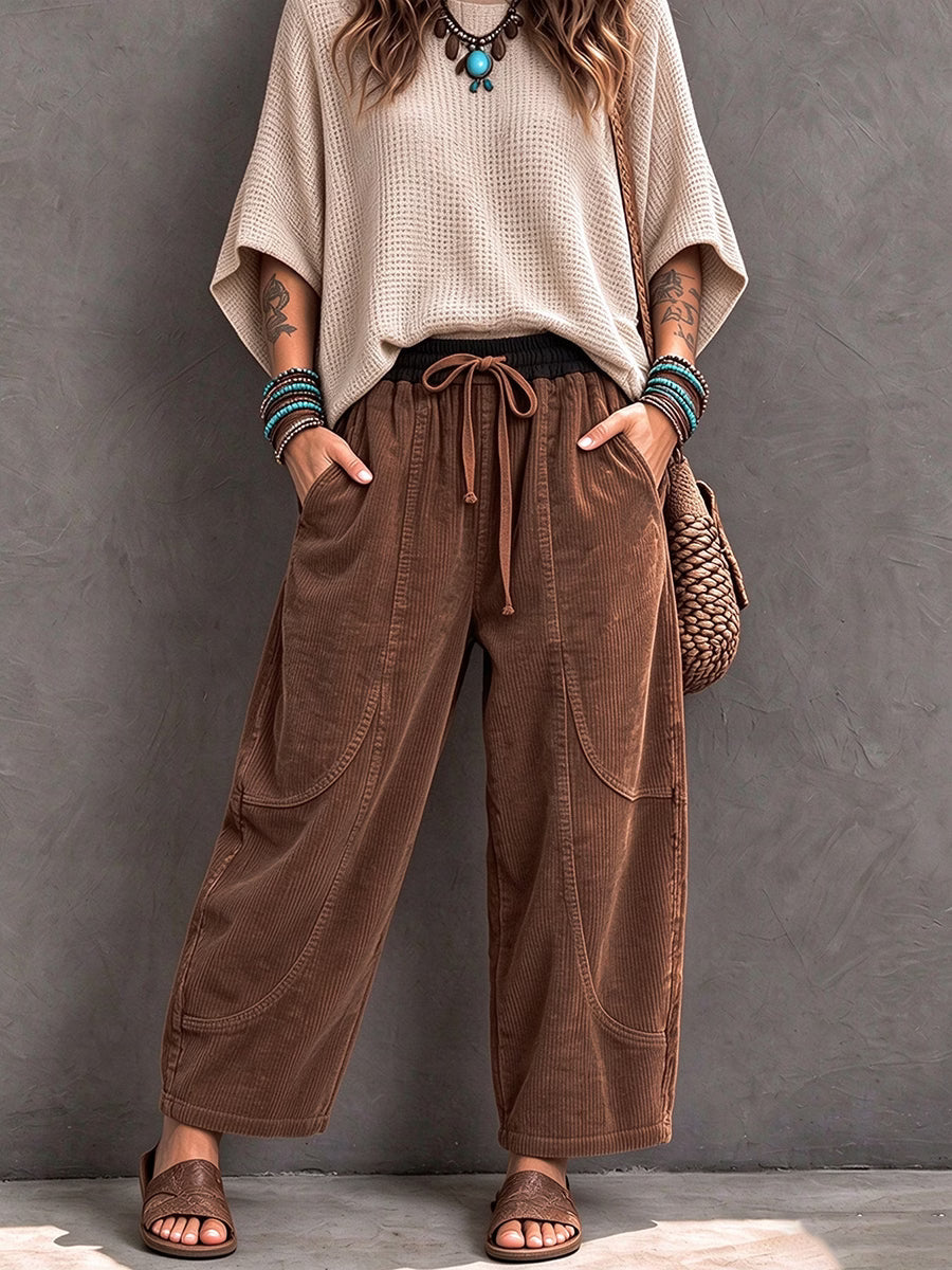 Branka - Pantalones harem texturizados