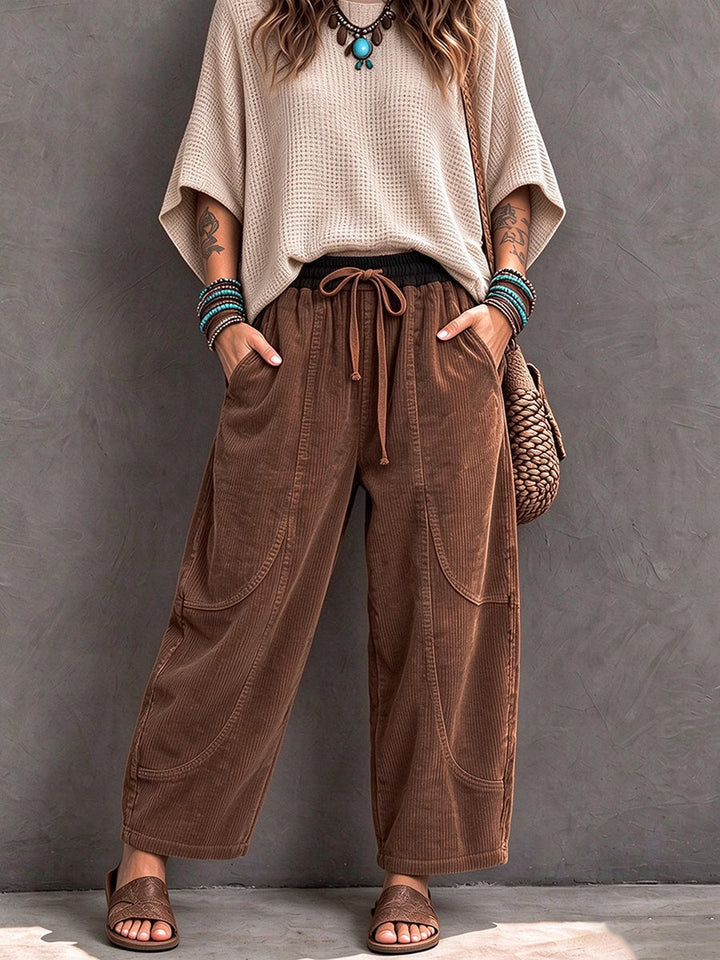 Branka - Pantalones harem texturizados