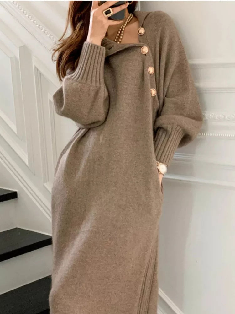 Alize - Vestido de cuello alto de tacto suave