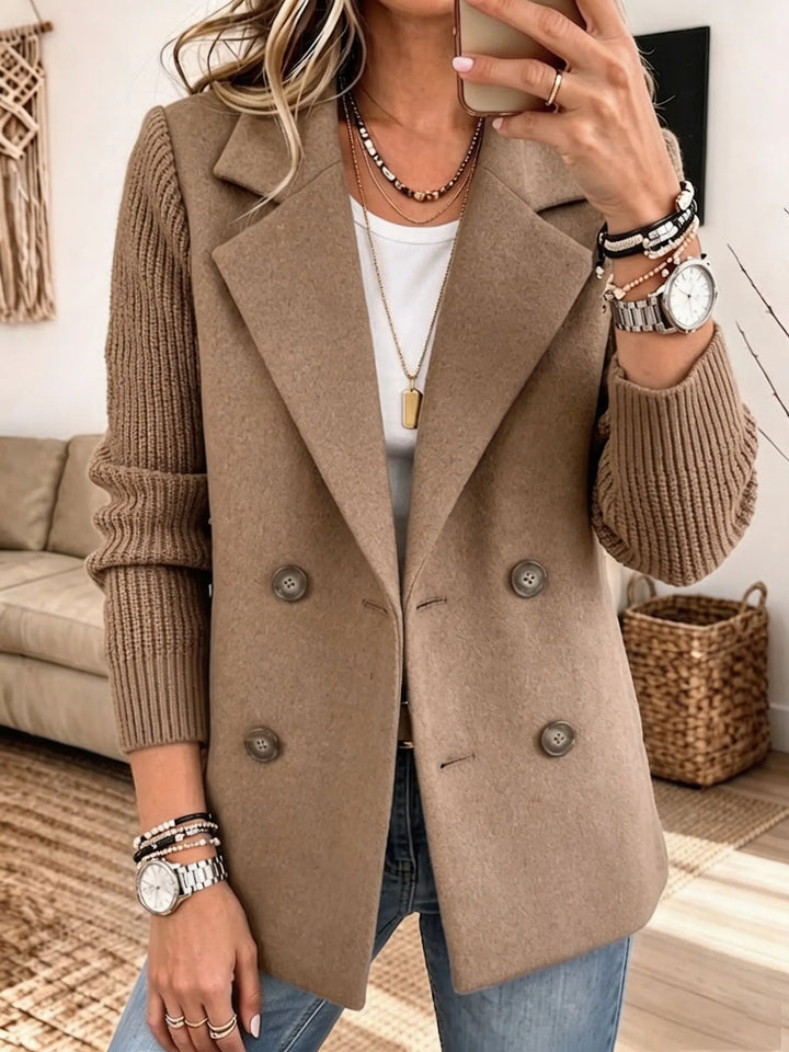 Lottie - Blazer de mezcla de materiales suave al tacto