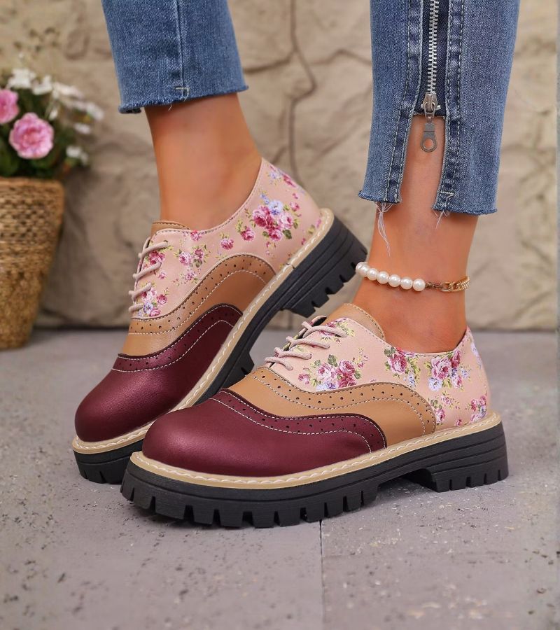 Dagna - Zapatos oxford con estampado floral premium