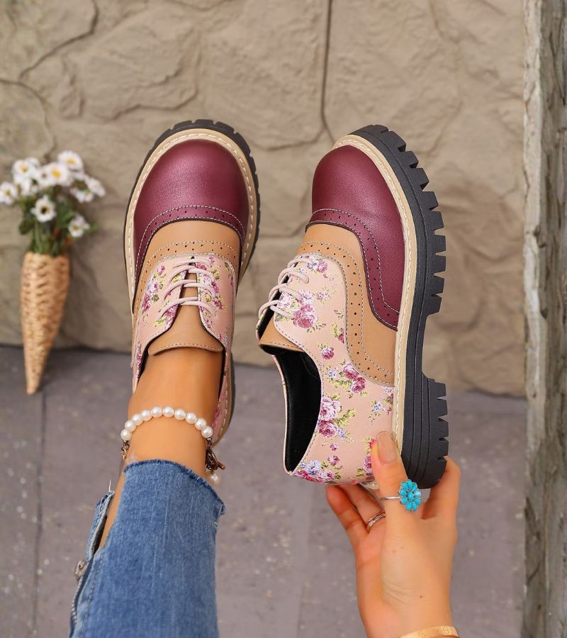Dagna - Zapatos oxford con estampado floral premium