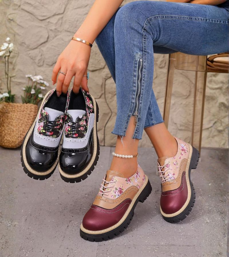 Dagna - Zapatos oxford con estampado floral premium