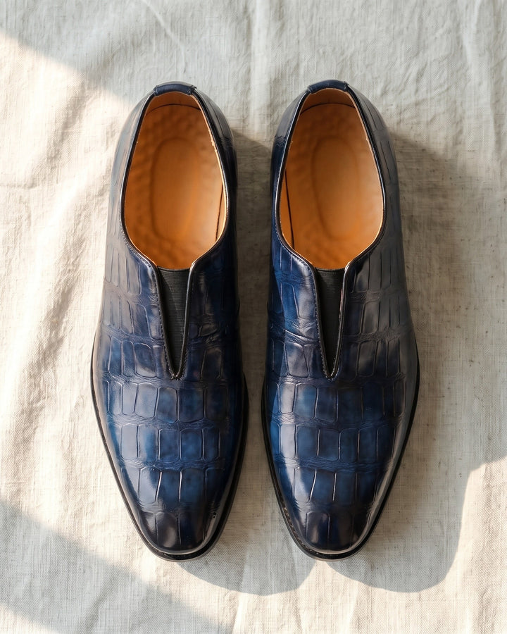 Denton - Mocasines sin cordones con efecto cocodrilo