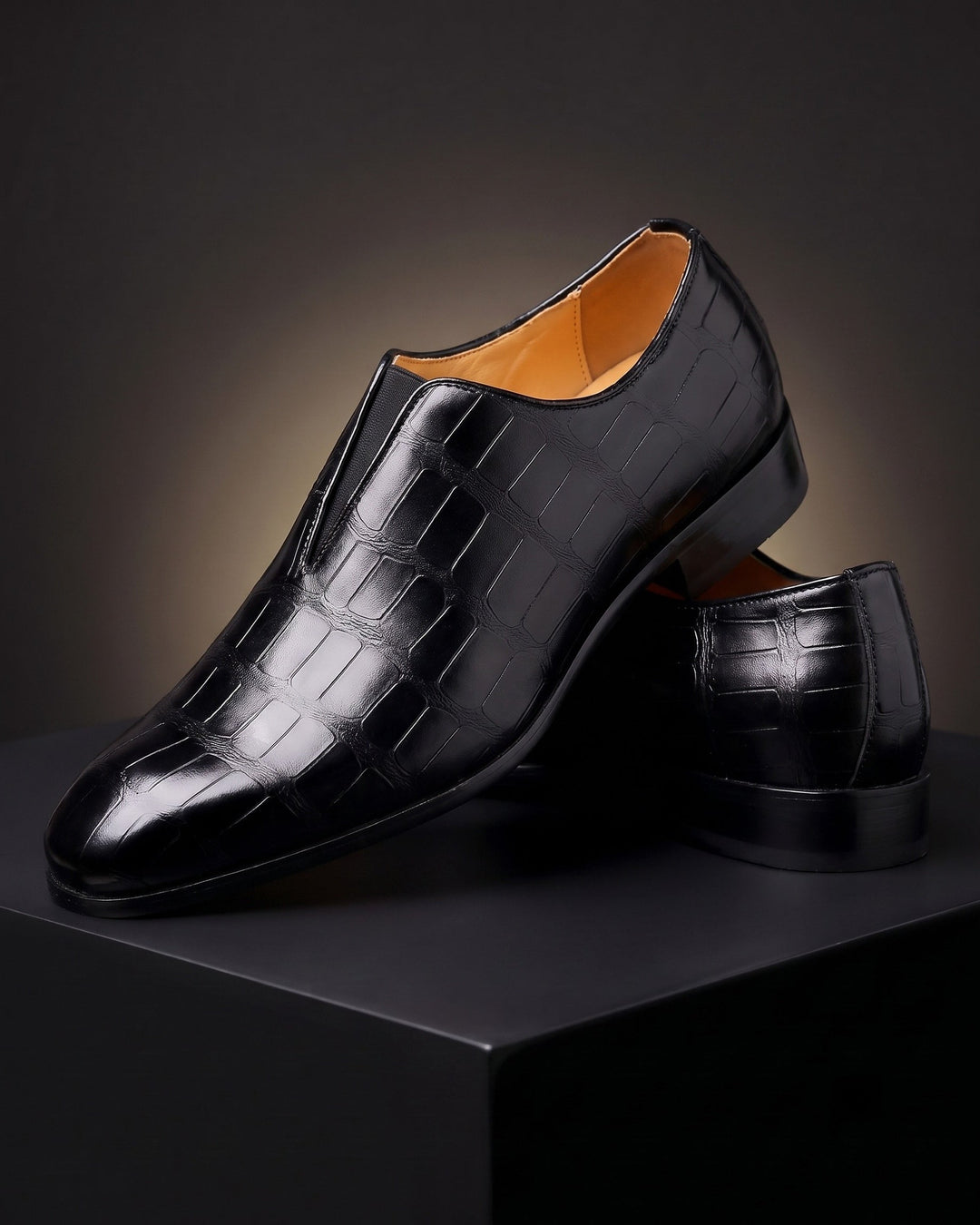 Denton - Mocasines sin cordones con efecto cocodrilo