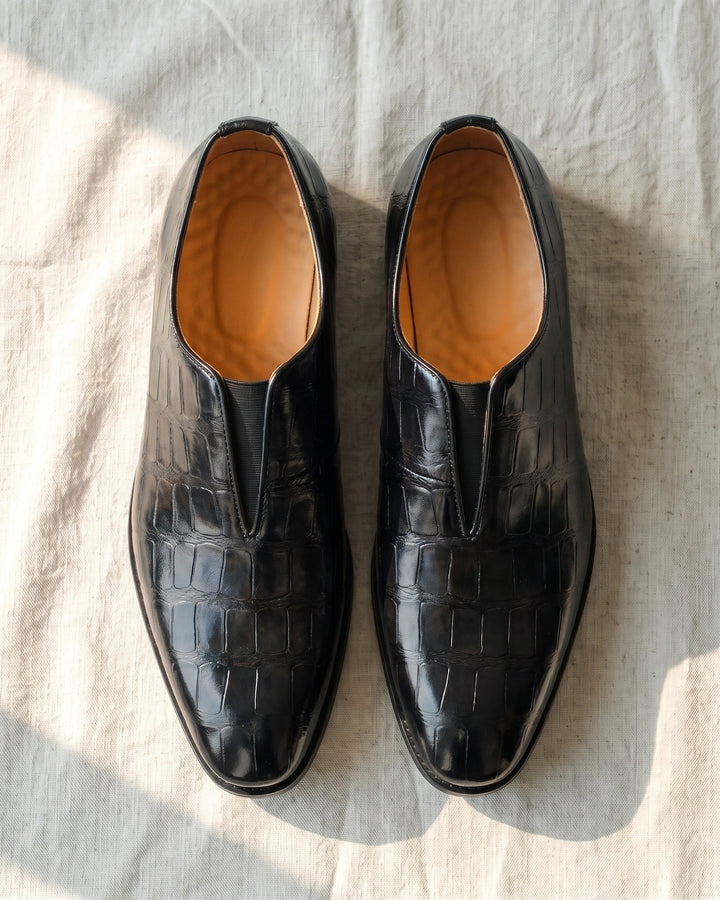 Denton - Mocasines sin cordones con efecto cocodrilo