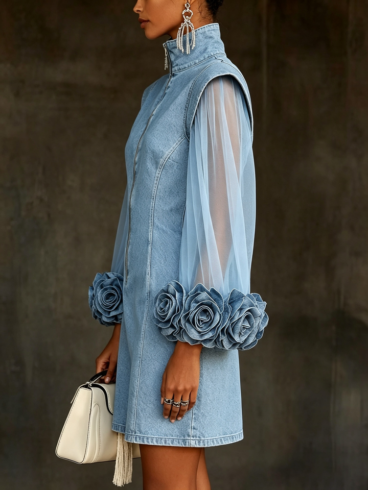 Eadie - Vestido corto con mangas florales