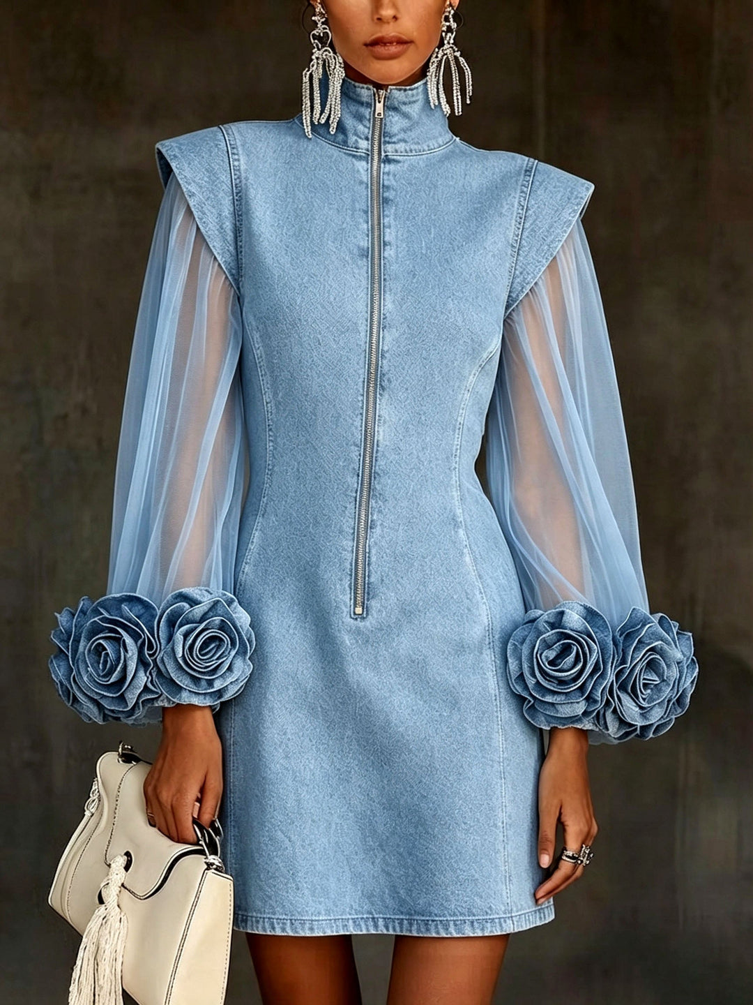 Eadie - Vestido corto con mangas florales